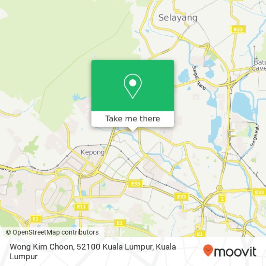 Peta Wong Kim Choon, 52100 Kuala Lumpur