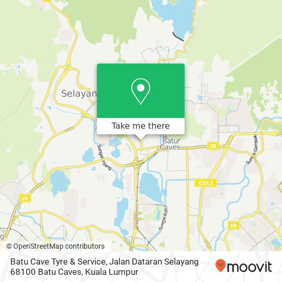 Peta Batu Cave Tyre & Service, Jalan Dataran Selayang 68100 Batu Caves