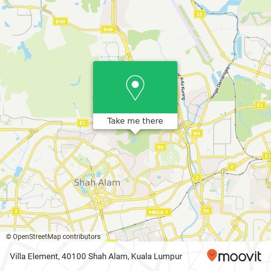 Villa Element, 40100 Shah Alam map