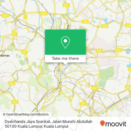 Peta Dyalchands Jaya Syarikat, Jalan Munshi Abdullah 50100 Kuala Lumpur