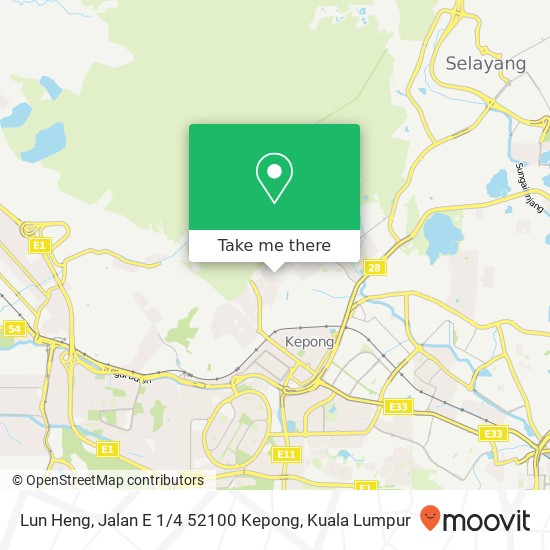 Peta Lun Heng, Jalan E 1 / 4 52100 Kepong