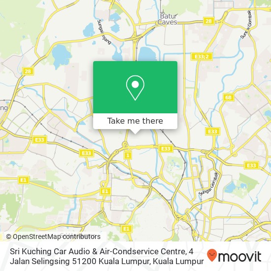 Sri Kuching Car Audio & Air-Condservice Centre, 4 Jalan Selingsing 51200 Kuala Lumpur map