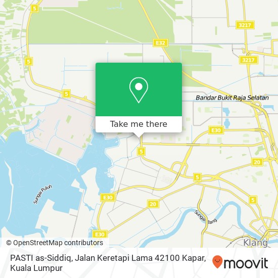 Peta PASTI as-Siddiq, Jalan Keretapi Lama 42100 Kapar