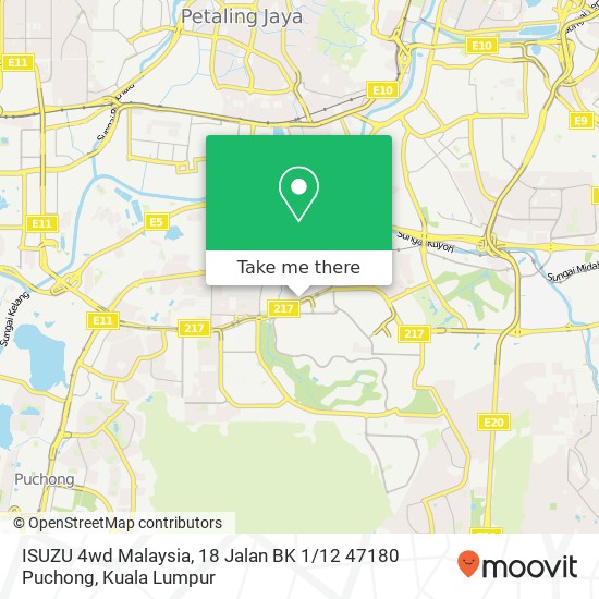 ISUZU 4wd Malaysia, 18 Jalan BK 1 / 12 47180 Puchong map