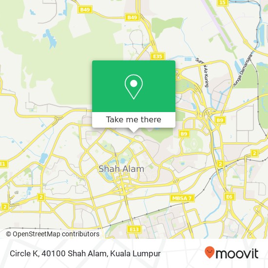 Circle K, 40100 Shah Alam map