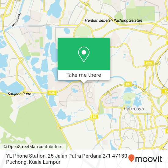 YL Phone Station, 25 Jalan Putra Perdana 2 / 1 47130 Puchong map