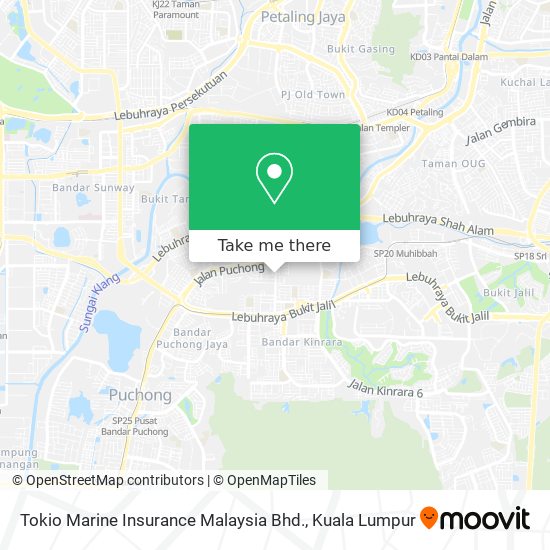 Peta Tokio Marine Insurance Malaysia Bhd.