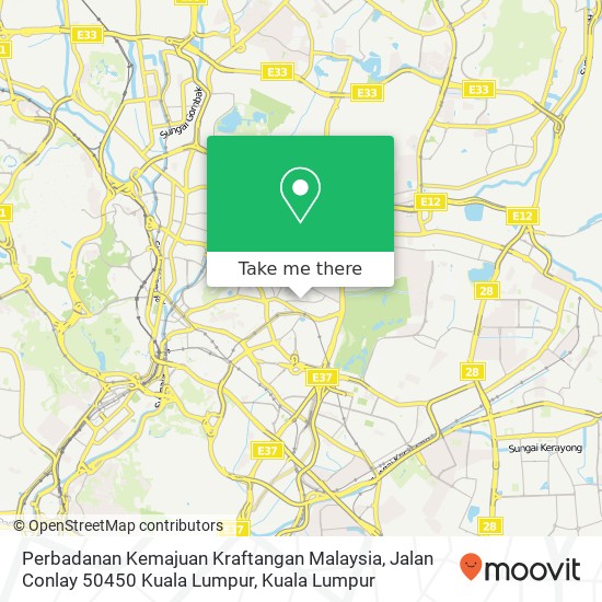 Peta Perbadanan Kemajuan Kraftangan Malaysia, Jalan Conlay 50450 Kuala Lumpur