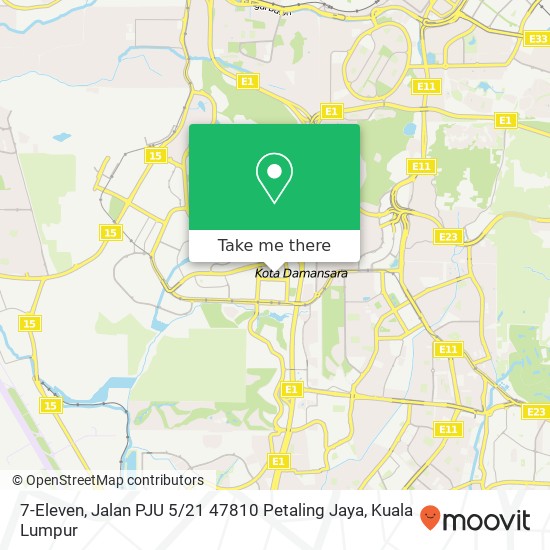 7-Eleven, Jalan PJU 5 / 21 47810 Petaling Jaya map