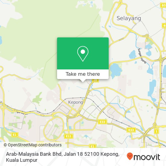Peta Arab-Malaysia Bank Bhd, Jalan 18 52100 Kepong