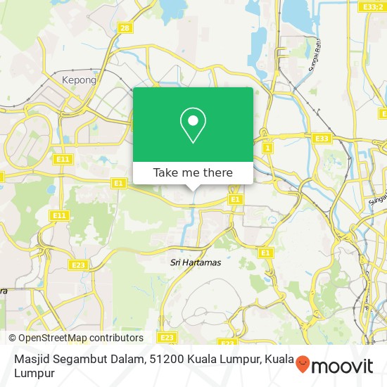 Peta Masjid Segambut Dalam, 51200 Kuala Lumpur
