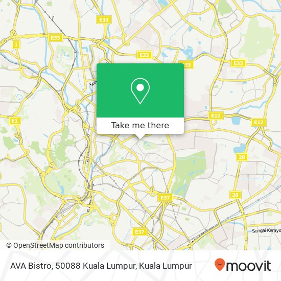 Peta AVA Bistro, 50088 Kuala Lumpur