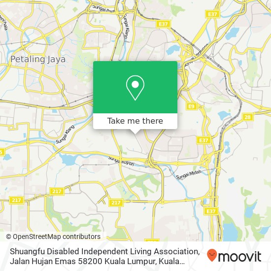Shuangfu Disabled Independent Living Association, Jalan Hujan Emas 58200 Kuala Lumpur map