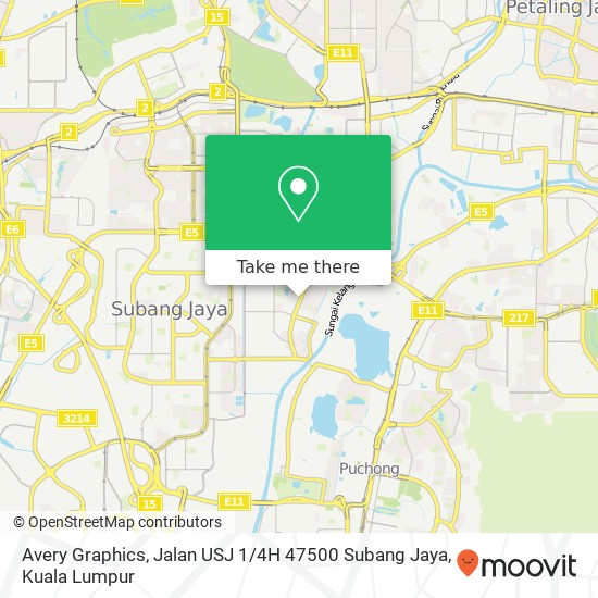 Peta Avery Graphics, Jalan USJ 1 / 4H 47500 Subang Jaya