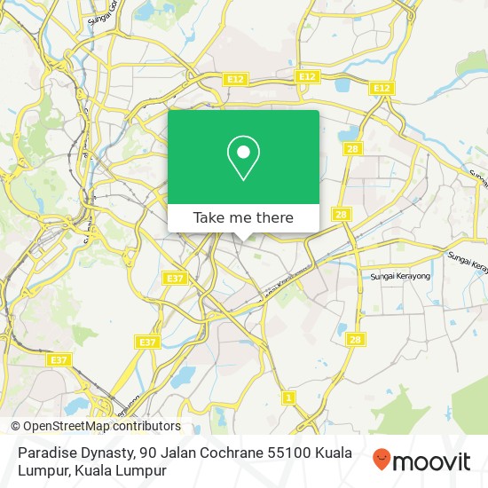 Paradise Dynasty, 90 Jalan Cochrane 55100 Kuala Lumpur map