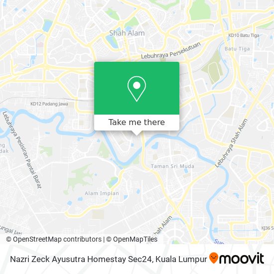 Peta Nazri Zeck Ayusutra Homestay Sec24