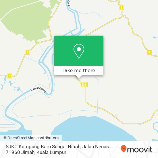 Peta SJKC Kampung Baru Sungai Nipah, Jalan Nenas 71960 Jimah