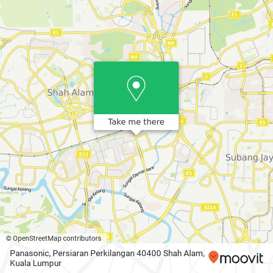 Peta Panasonic, Persiaran Perkilangan 40400 Shah Alam