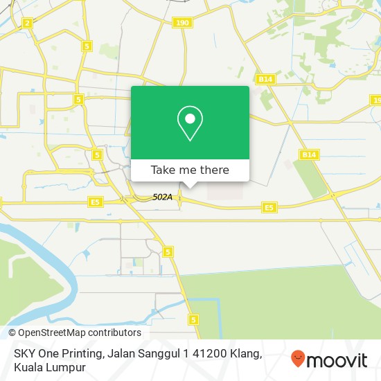 Peta SKY One Printing, Jalan Sanggul 1 41200 Klang
