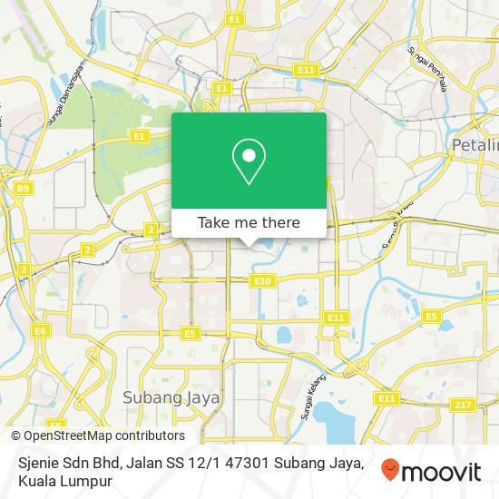 Sjenie Sdn Bhd, Jalan SS 12 / 1 47301 Subang Jaya map