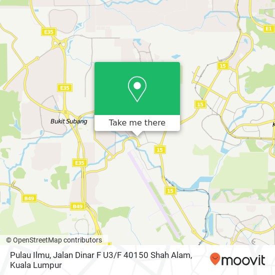 Peta Pulau Ilmu, Jalan Dinar F U3 / F 40150 Shah Alam
