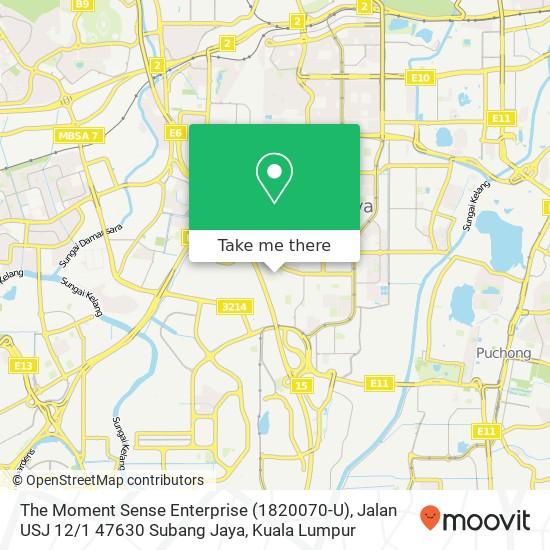 The Moment Sense Enterprise (1820070-U), Jalan USJ 12 / 1 47630 Subang Jaya map