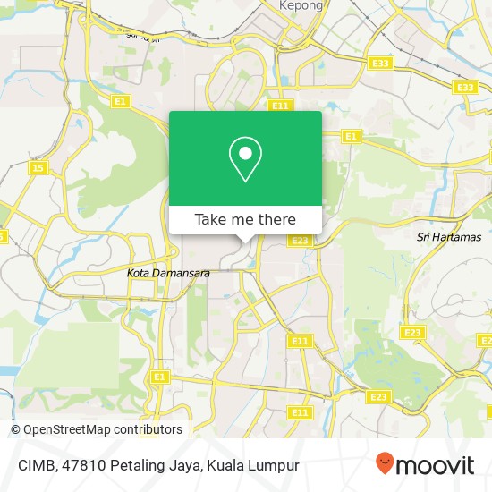 Peta CIMB, 47810 Petaling Jaya