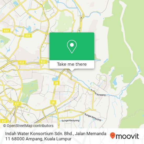 Indah Water Konsortium Sdn. Bhd., Jalan Memanda 11 68000 Ampang map