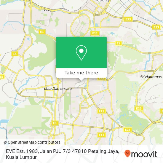 EVE Est. 1983, Jalan PJU 7 / 3 47810 Petaling Jaya map