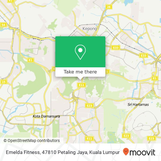 Emelda Fitness, 47810 Petaling Jaya map