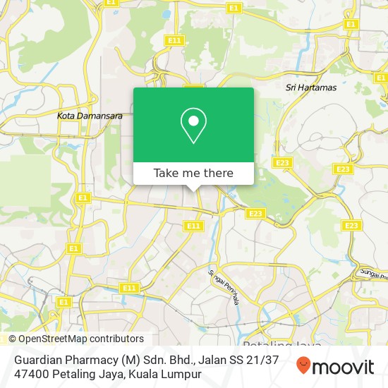 Guardian Pharmacy (M) Sdn. Bhd., Jalan SS 21 / 37 47400 Petaling Jaya map