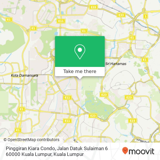 Peta Pinggiran Kiara Condo, Jalan Datuk Sulaiman 6 60000 Kuala Lumpur