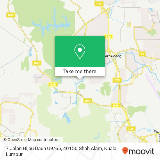 Peta 7 Jalan Hijau Daun U9 / 65, 40150 Shah Alam
