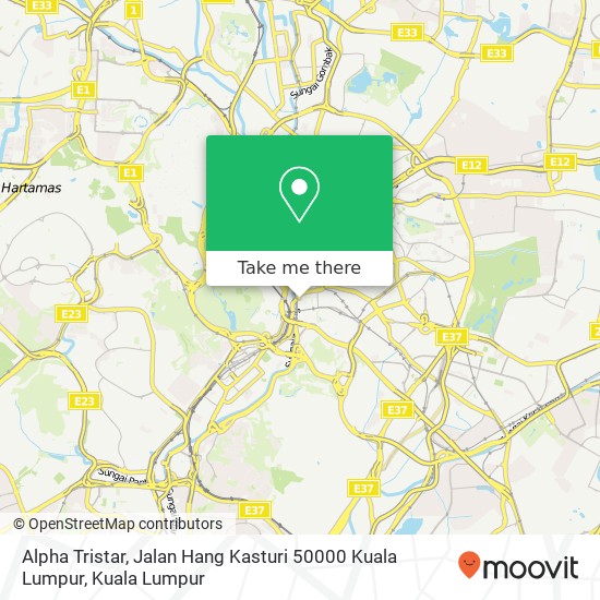 Alpha Tristar, Jalan Hang Kasturi 50000 Kuala Lumpur map