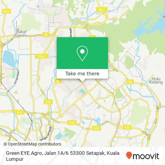 Peta Green EYE Agro, Jalan 1A / 6 53300 Setapak