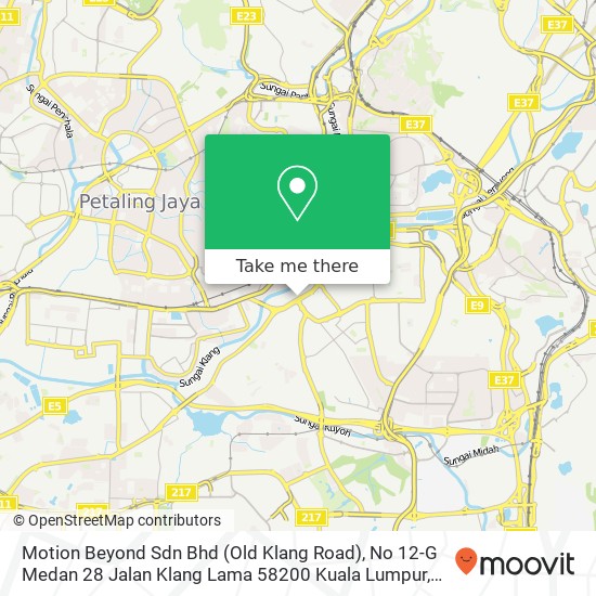 Motion Beyond Sdn Bhd (Old Klang Road), No 12-G Medan 28 Jalan Klang Lama 58200 Kuala Lumpur map