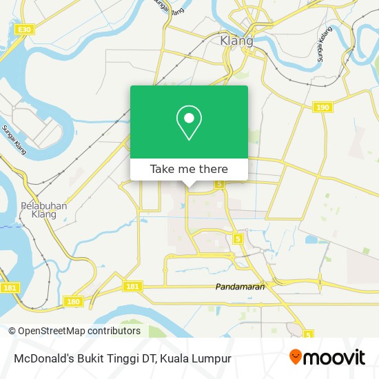 McDonald's Bukit Tinggi DT map
