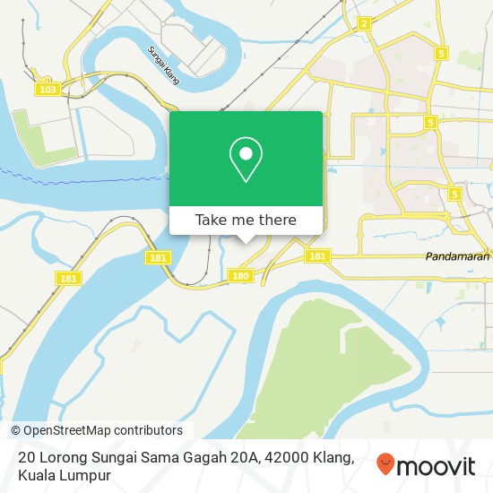 Peta 20 Lorong Sungai Sama Gagah 20A, 42000 Klang