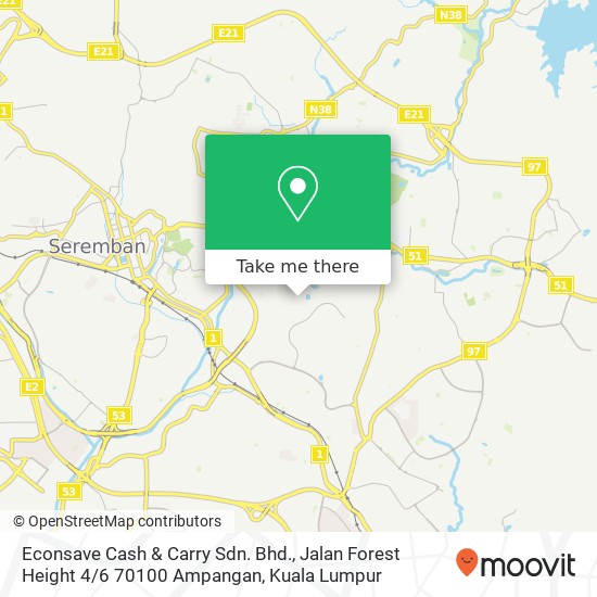 Econsave Cash & Carry Sdn. Bhd., Jalan Forest Height 4 / 6 70100 Ampangan map