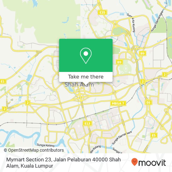 Mymart Section 23, Jalan Pelaburan 40000 Shah Alam map