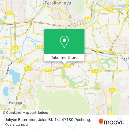 Jufiyun Enterprise, Jalan BK 1 / 4 47180 Puchong map