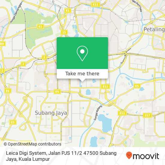 Peta Leica Digi System, Jalan PJS 11 / 2 47500 Subang Jaya