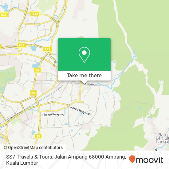 SS7 Travels & Tours, Jalan Ampang 68000 Ampang map