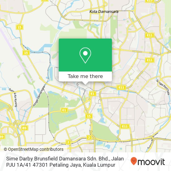 Sime Darby Brunsfield Damansara Sdn. Bhd., Jalan PJU 1A / 41 47301 Petaling Jaya map