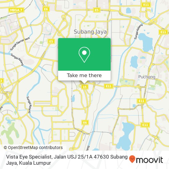 Vista Eye Specialist, Jalan USJ 25 / 1A 47630 Subang Jaya map