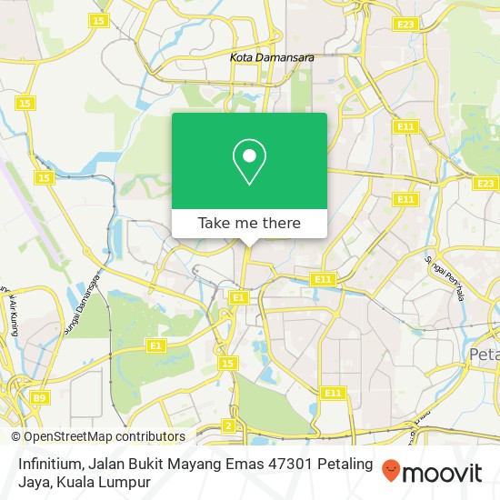 Peta Infinitium, Jalan Bukit Mayang Emas 47301 Petaling Jaya