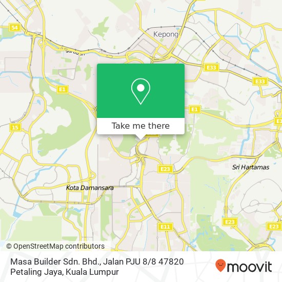 Masa Builder Sdn. Bhd., Jalan PJU 8 / 8 47820 Petaling Jaya map