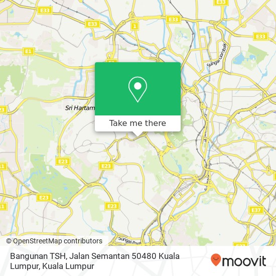Peta Bangunan TSH, Jalan Semantan 50480 Kuala Lumpur