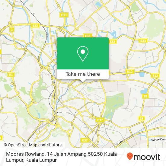 Peta Moores Rowland, 14 Jalan Ampang 50250 Kuala Lumpur