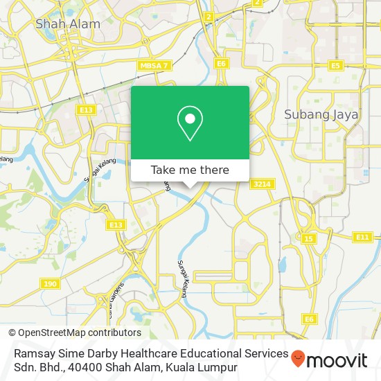 Peta Ramsay Sime Darby Healthcare Educational Services Sdn. Bhd., 40400 Shah Alam